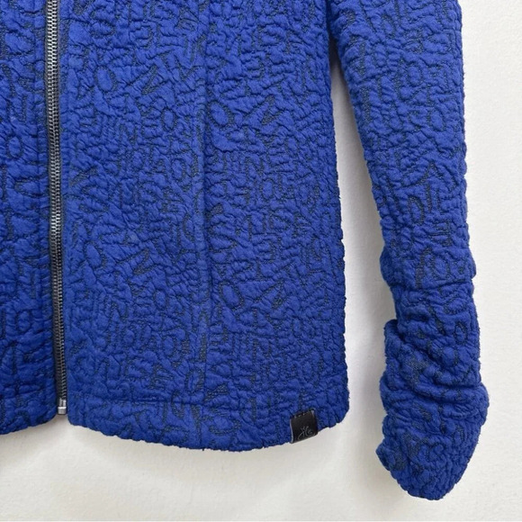 TONIA DEBELLIS Womens Small Textured Stretch Full Zip Ruched Collar Jacket - Picture 7 of 14